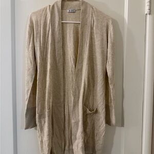 Susina Beige Open Front Cardigan